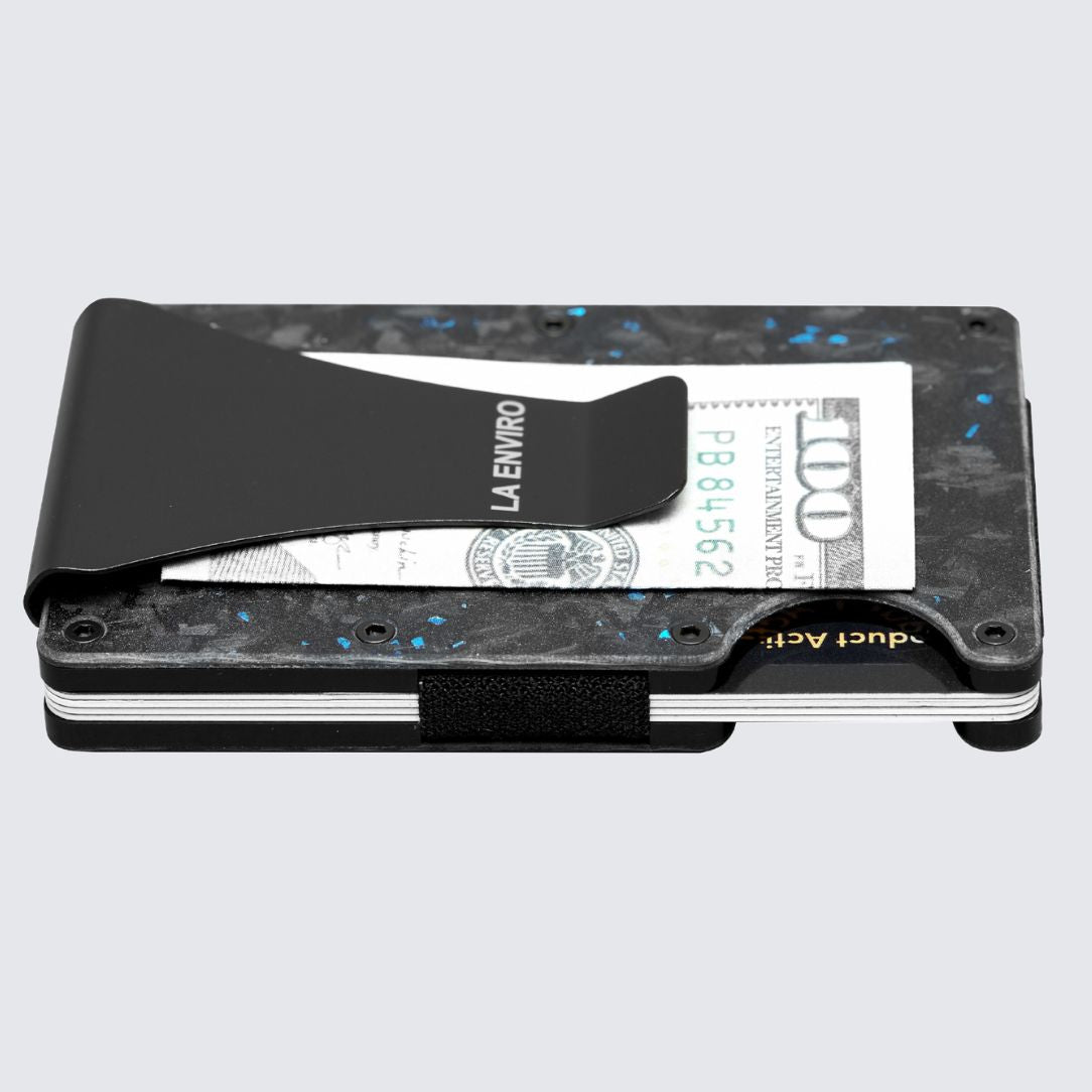 LORNE Forged Carbon Wallet I Matte Blue-4