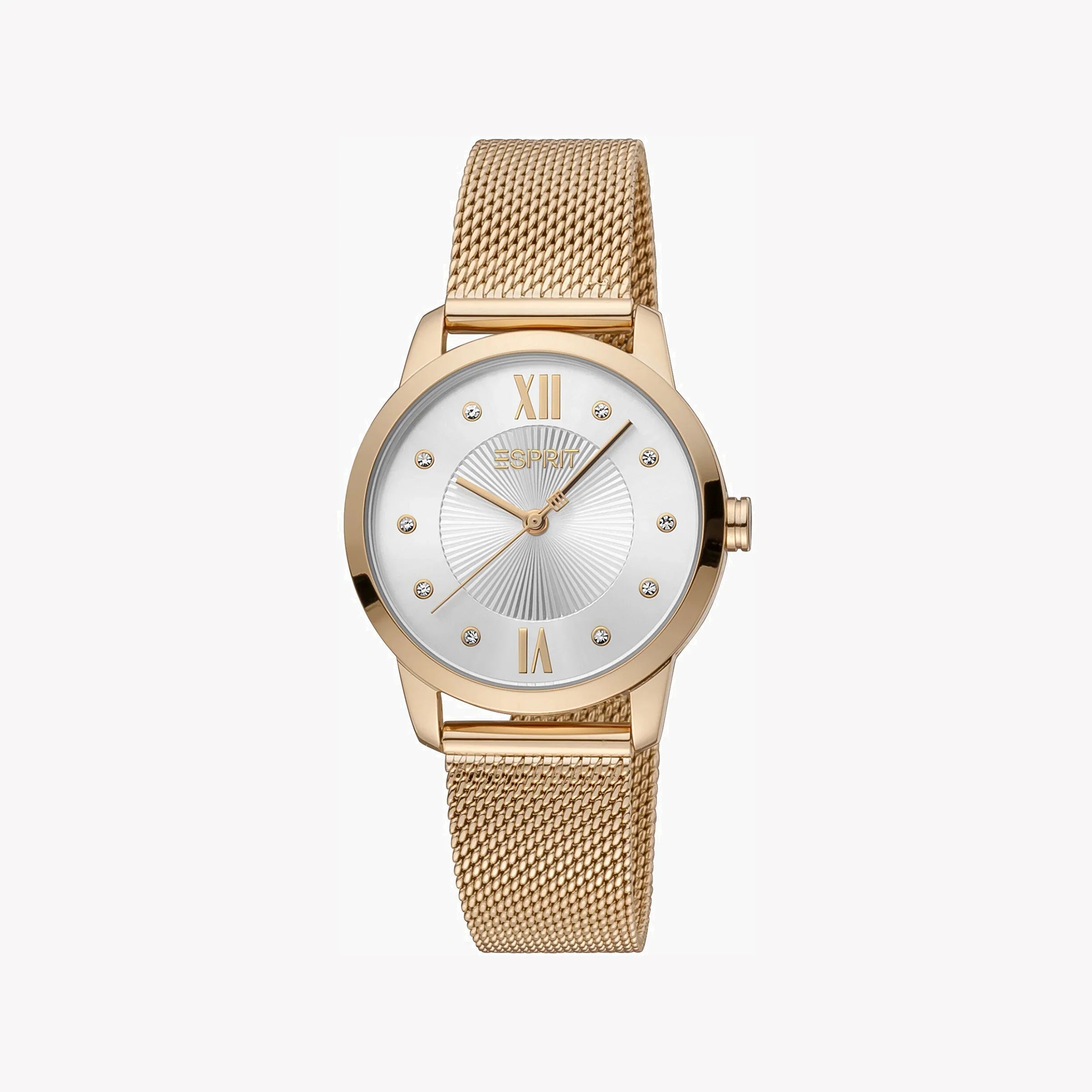 Esprit Women's Rose Gold Stainless Steel Watch, Silver Dial | ES1L112M0035-0