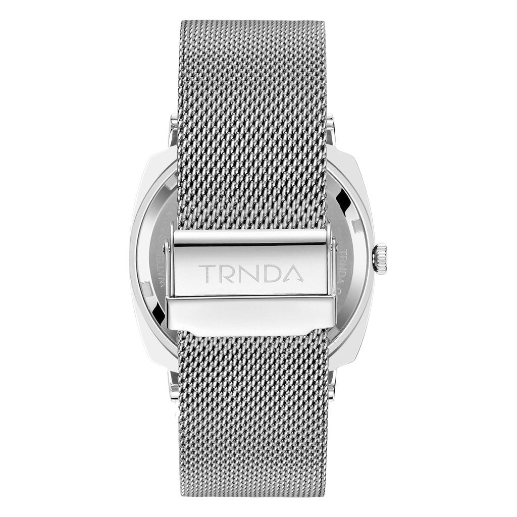TRNDA Men's Silver Stainless Steel Watch, Gradient Dial | TRN45MM-3
