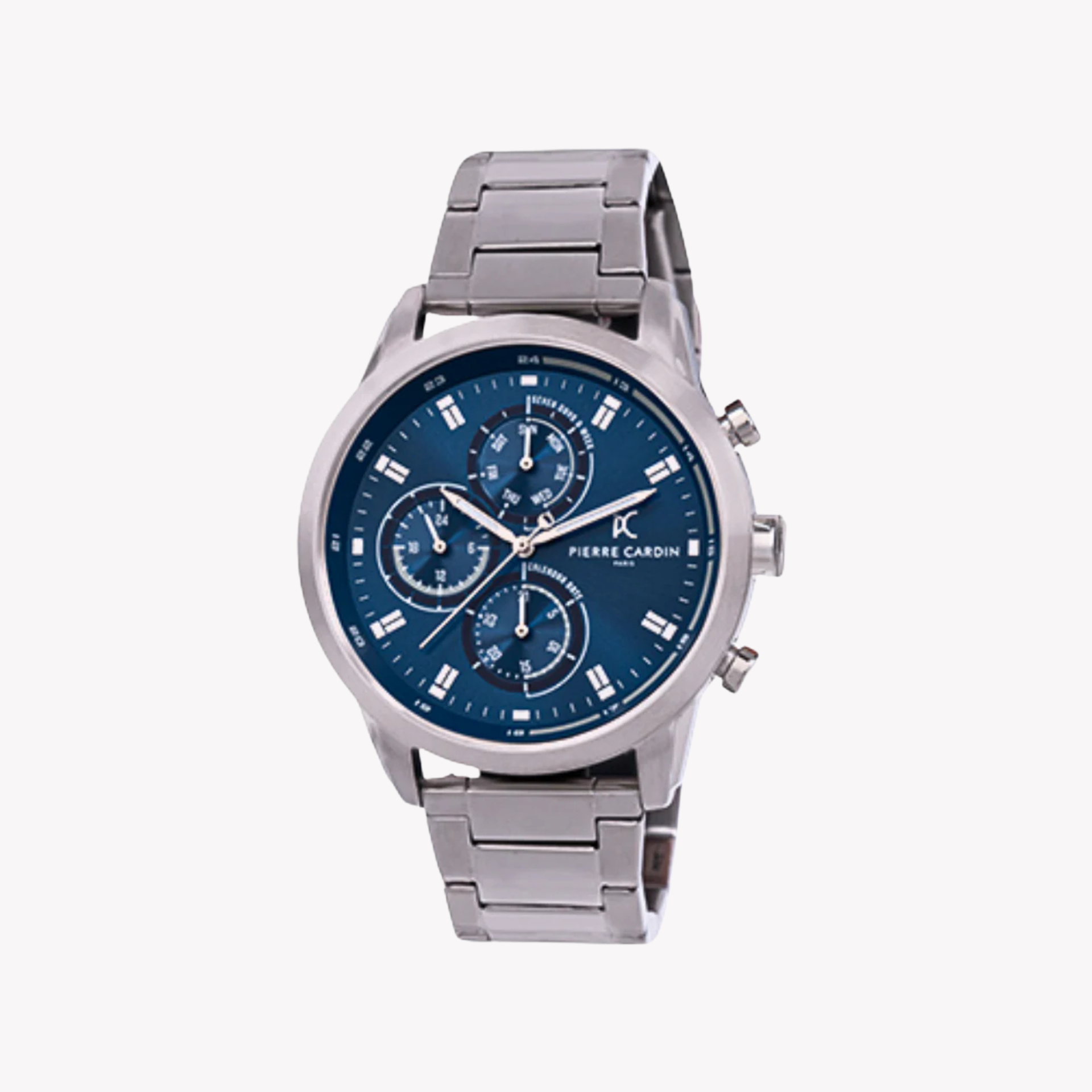 Pierre Cardin Men's Silver Metal Watch, Blue Dial | CCP.5005-0