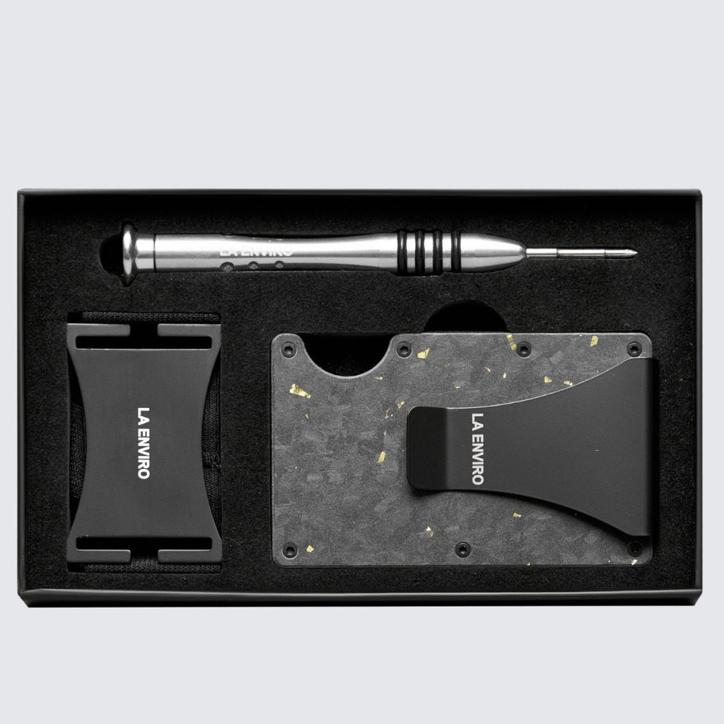 LORNE Forged Carbon Wallet I Matte Gold-0