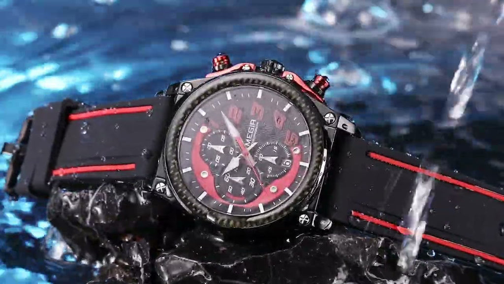 MEGIR Chronograph Sport Watch Men Silicone Military Wrist Watches Waterproof Date Clock Top Brand Quartz Watch Reloj Hombre 2051-13