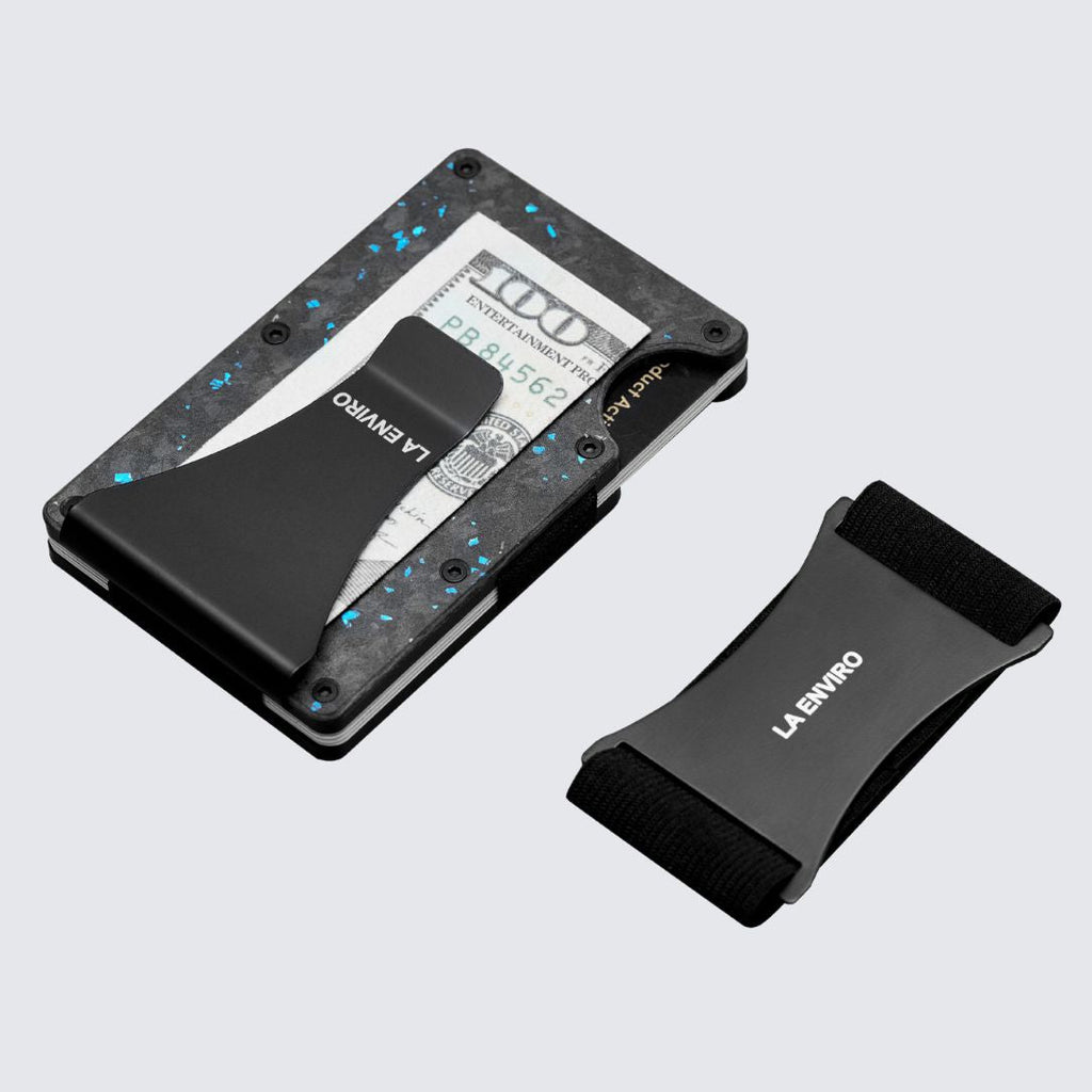 LORNE Forged Carbon Wallet I Matte Blue-3