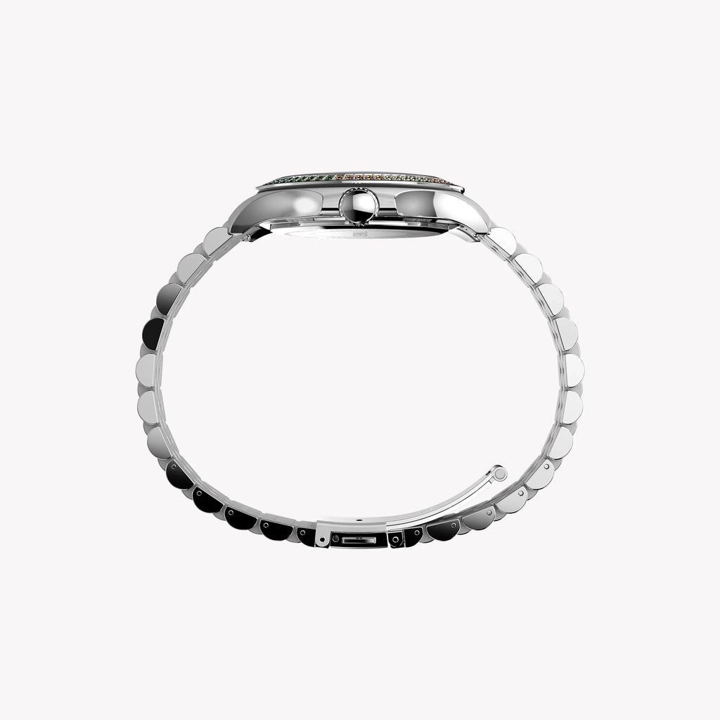 Timex Women's Silver-tone Watch, Rainbow Crystal Accents | TW2W33000-4