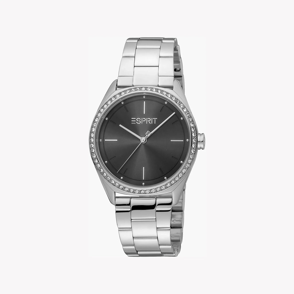 Esprit Women's Silver Stainless Steel Watch, Black Dial | ES1L106M0015-1