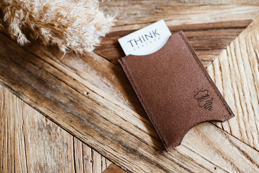Dark brown business card holder-0