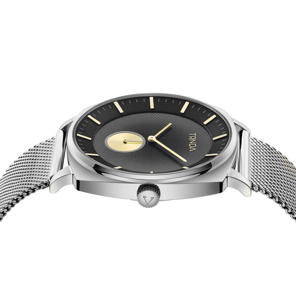 TRNDA Men's Silver Stainless Steel Watch, Gradient Dial | TRN45MM-1