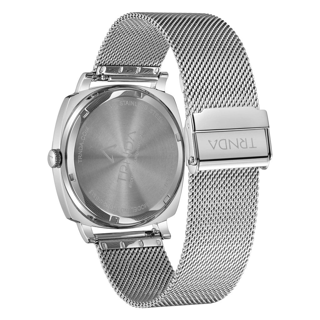 TRNDA Men's Silver Stainless Steel Watch, Gradient Dial | TRN45MM-2
