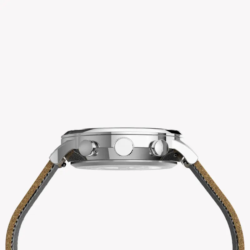 Timex Men's Stainless Steel Tan Band, Silver Dial | TW2T71200-1