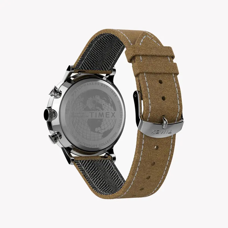 Timex Men's Stainless Steel Tan Band, Silver Dial | TW2T71200-3