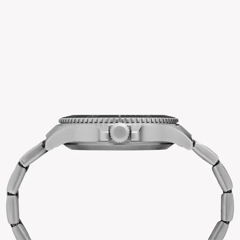 Timex Men's Silver Stainless Steel Watch, Black Dial | TW4B10900-1