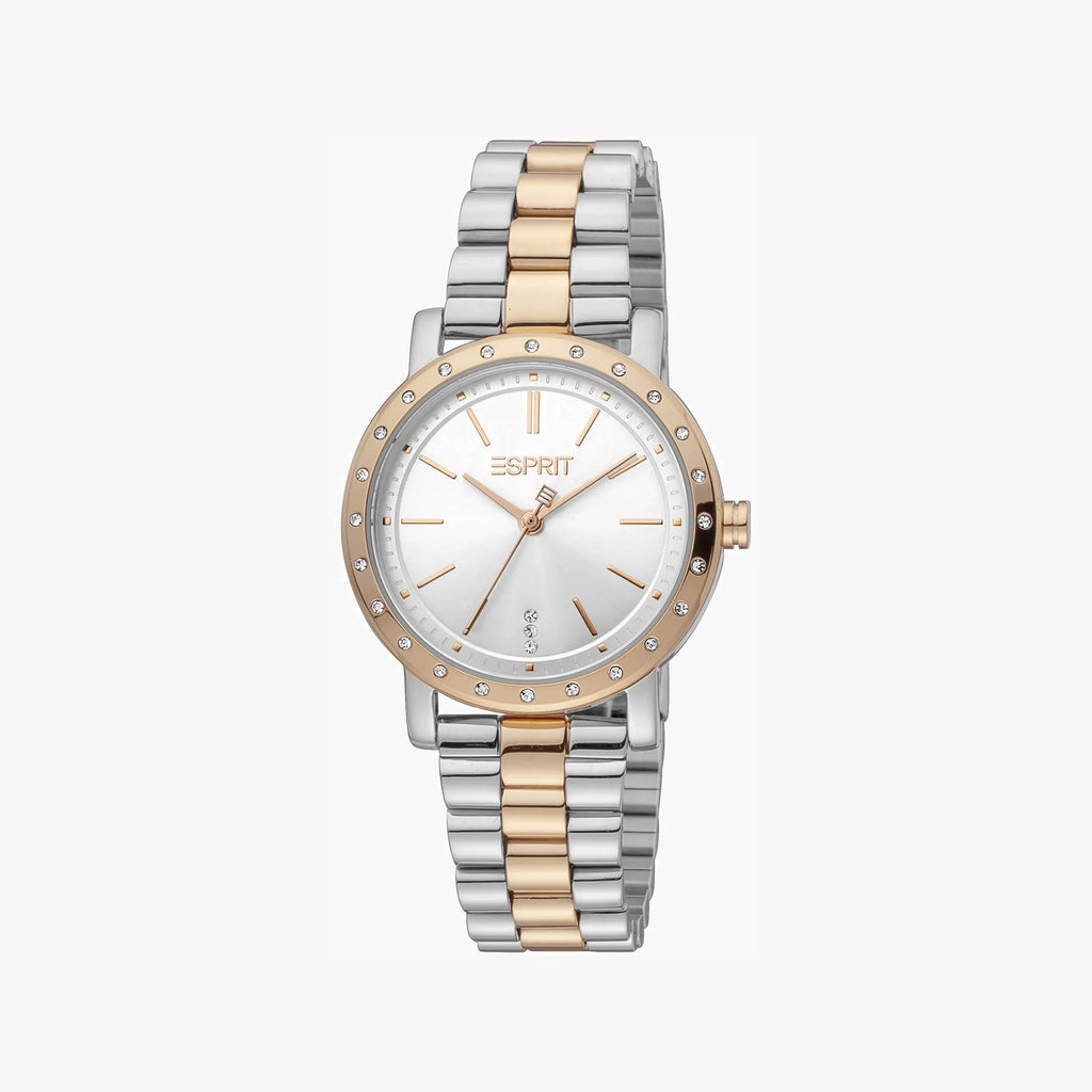 Esprit Women's Silver & Rose Gold Watch, Silver Dial | ES1L020M0015-1